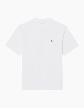 Lacoste Mens Lacoste Mens T Shirts TH7318 Classic Fit Crew Neck Short Sleeve Summer Tee - White - Size: 38