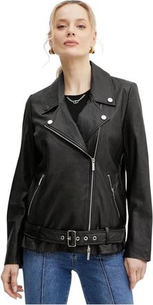 A|X Armani Exchange Biker Jacket - Dames - Leren en Su&egrave;de Jassen - Zwart - XS - Leer - Jassen