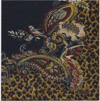Etro Sciarpa con stampa Paisley in modal e cashmere e bordi sfrangiati