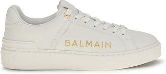 Balmain White Logo B-Court Sneakers