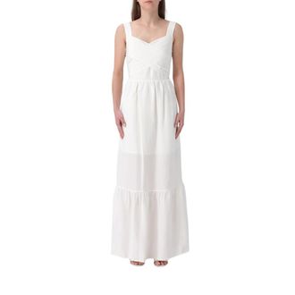 Liu Jo Abito in cotone - Dames - Maxi kleedjes - Wit - L - Katoen - Kleedjes
