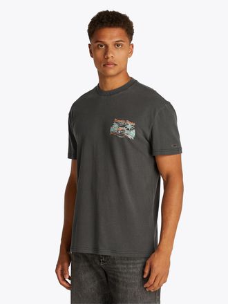 Tommy Jeans T-Shirt TOMMY JEANS TJM REG CABANA SS TEE EXT, Herren, Gr. S, schwarz, Single Jersey, Obermaterial: 100% Baumwolle, regular fit, Rundhals, Shirts T-Sh