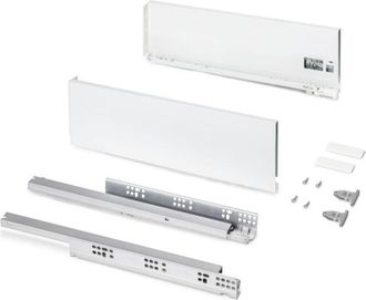 Emuca Emuca Caj&oacute;n Exterior Protone 30kg Con Gu&iacute;as De Extracci&oacute;n Total Y Cierre Suave, Altura 131mm, Profundidad 450mm, Acero, Pintado Blanco