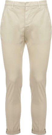 Dondup Warm Beige Gaubert Slim Fit Stretch Cotton Trousers