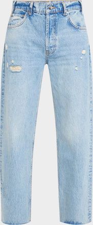 Anine Bing Gavin Distressed Straight-Leg Jeans