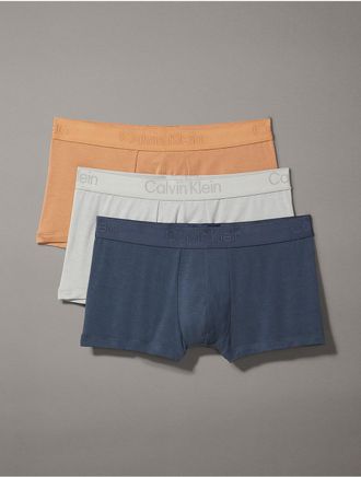 Calvin Klein Mens CK Black 3-Pack Low Rise Trunk - Multi - XL
