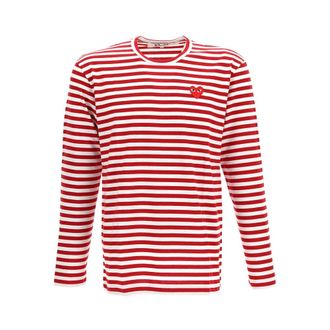 Comme Des Gar&ccedil;ons Long Sleeve Tops, male, Red, Size: L Knit T-Shirt, L M IN