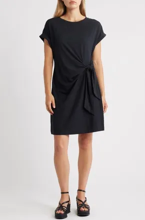 Tommy Bahama Marina Side Tie T-Shirt Dress in Black at Nordstrom, Size X-Small