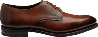 Loake Mens Gosling Plain Derby Shoe Scotch Patina - Brown - Size UK 7