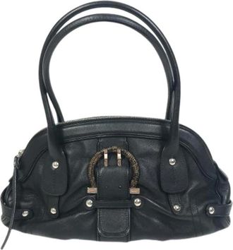 Ferragamo Pre-owned Handbags, female, Black, Size: ONE SIZE Pre-owned Leather handbags