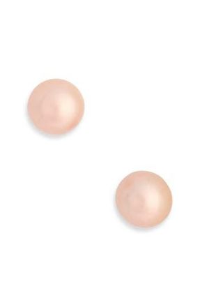 Kenneth Jay Lane Freshwater Pearl Stud Earrings in Pink Pearl at Nordstrom Rack