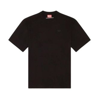 Diesel T-Shirts, male, Black, Size: XL Oval Logo T-shirt
