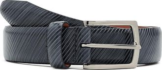 Johnston & Murphy Diagonal Etched Belt Mens Belts Ash : 34, Leather