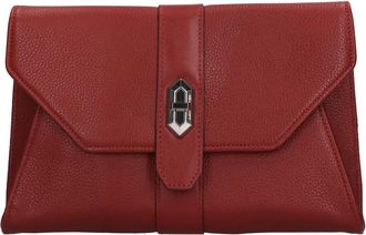Lancaster Leren Clutch - Dames - Clutches - Rood - ONE Size - Leer - Tassen