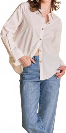 endless rose Womens Shell Button Down Shirt In White