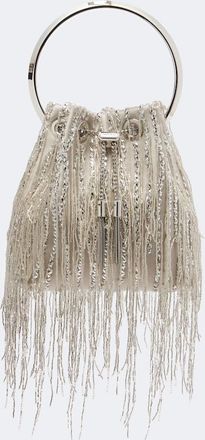 Jimmy Choo London Bolso saco Bon Bon Small de sat&eacute;n adornado