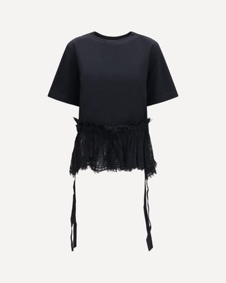 Alexander McQueen Lace ruffle T-shirt Female 40