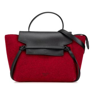 Celine Pre-owned Celine Mini Felt and Calfskin Belt Satchel Ladies F-MP-1156