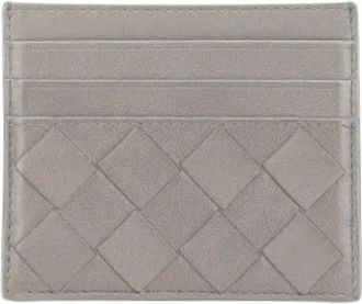 Bottega Veneta Pre-owned Wallets, female, Gray, Size: ONE SIZE Pre-owned Woven Card Holder