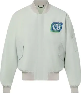 Louis Vuitton Embroidered Lightweight Bomber Jacket Light Green 1ABXSY