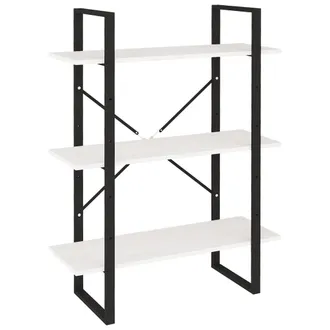 vidaXL Libreria A 3 Ripiani Bianca 80x30x105 Cm In Massello Di Pino - Vidaxl