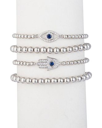 Eyecandy LA Eye Candy La The Luxe Collection Titanium Cz Heena Stretch Bracelets