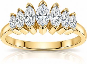 Pompeii3 14k Yellow Gold 3/4ct Marquise Diamond Wedding Anniversary Ring Womens Band Size Selectable