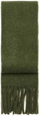 Mango sjaal met franjes donkergroen