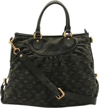 Louis Vuitton Pre-owned Monogram Denim Neo Cabby GM Tote Bag - Dames - Vintage Schoudertas - Zwart - ONE Size - Denim - Vintage