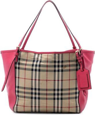 Burberry Pre-owned Burberry Small Haymarket Check Canvas and Leather Canterbury Tote Ladies N6IDI94ICVALBCDD