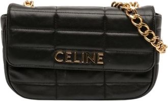 Celine Pre-owned Cross Body Bags, female, Black, Size: ONE SIZE Pre-owned Vintage Quilted Shoulder Bag