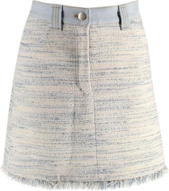 Sandro Blue Bertille Tweed Mini Skirt Size XS