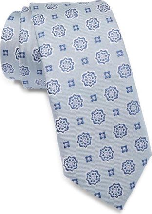 BOSS Medallion Silk Blend Tie in Open Grey at Nordstrom