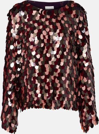 Dries Van Noten Top con paillettes