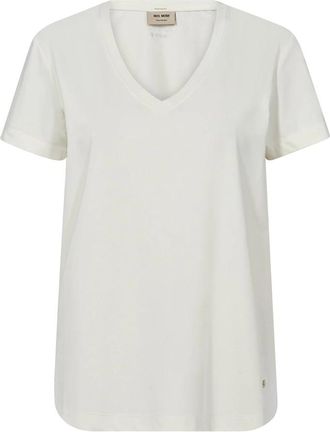 Mos Mosh MMDala V-Ss Basic Tee - Dames - T-shirts - Beige - S - Tops