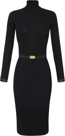 Elisabetta Franchi Dames, Jurken, Zwart, Maat: L Nylon