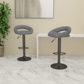 vidaXL Taburetes De Cocina 2 Unidades Terciopelo Gris Claro Vidaxl