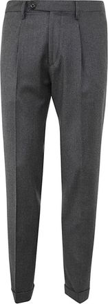 Michael Coal Capri Broek met Plooitjes - Heren - Slim Fit Broeken - Grijs - W30 - Wol - Broeken