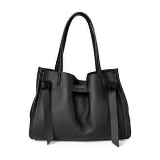 PLINIO VISONA Tassen, Dames, Zwart, ONE Size, Leer, Vittoria Schoudertas