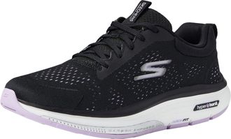 Skechers Womens Go Walk Workout Walker Outpace Trainers, Black Textile/Lavender Trim, 4 UK