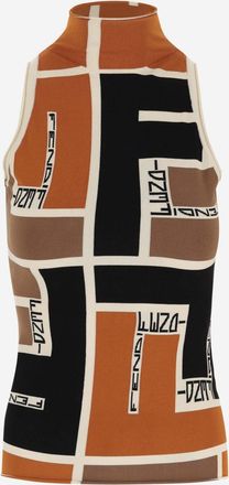 Fendi Orange Viscose Top