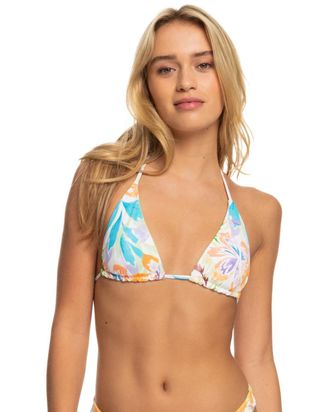Roxy Triangel-Bikini-Top ROXY Retro Revo, Damen, Gr. M, Cup B, weiss (snow wei&szlig; pualani combo), Obermaterial: 87% Nylon, 13% Elasthan;, Bikini-Oberteile Tr