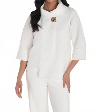 Frank Lyman Design Amara Asymmetric Swing Jacket In Winter White