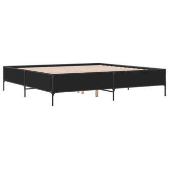 Berkfield Home Durable Bed Frame without Mattress Black 180x200 cm Super King