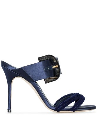 Manolo Blahnik Guey muiltjes met open neus - Blauw