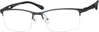 Haggar Mens Hac112 Rectangle Eyeglasses In Steel