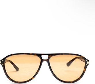 Amiri Aviator Logo Sunglasses- Brown / Brown / Gold