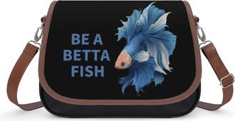 Generic Be A Betta Fish Small Womens Crossbody Bags Shoulder Handbag with Adjustable Strap for Travel