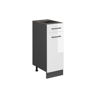Vicco Mueble Bajo De Cocina R-line, Blanco Alto Brillo, 30 Cm Sin Encimera Vicco