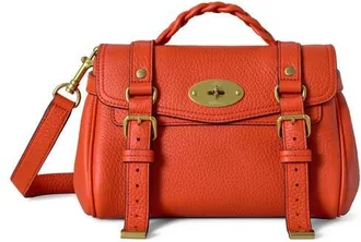 Mulberry Mini Alexa Leather Satchel in Orange at Nordstrom